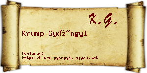 Krump Gyöngyi névjegykártya